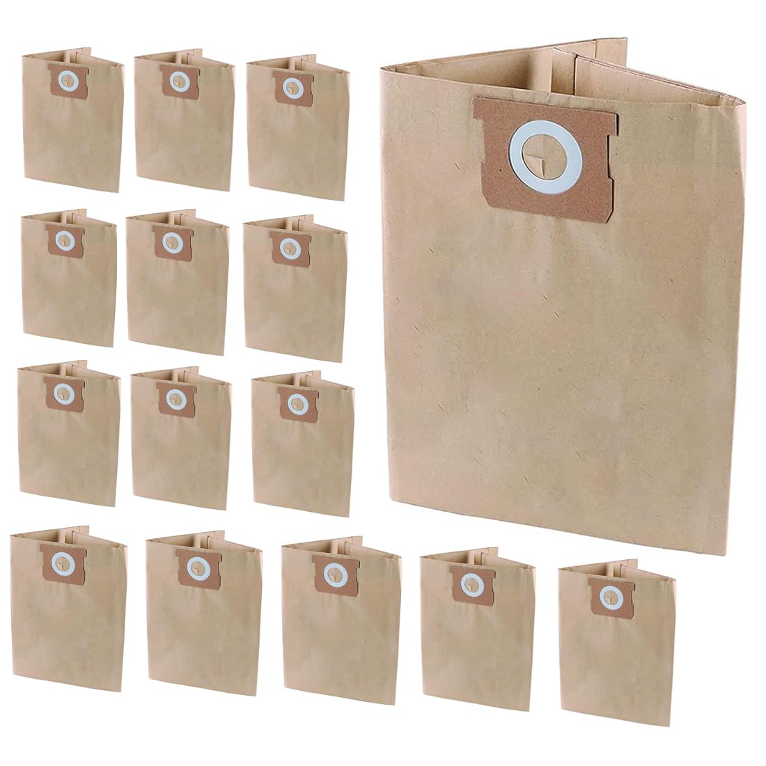Pack 15 Vacuum Bags for DEWALT 6 to 10 Gallon Shop Vac DXVA19-4101, Dust Collection Bag with Filter for DXV06P DXV09P DXV09PA Replacement Parts Accessories