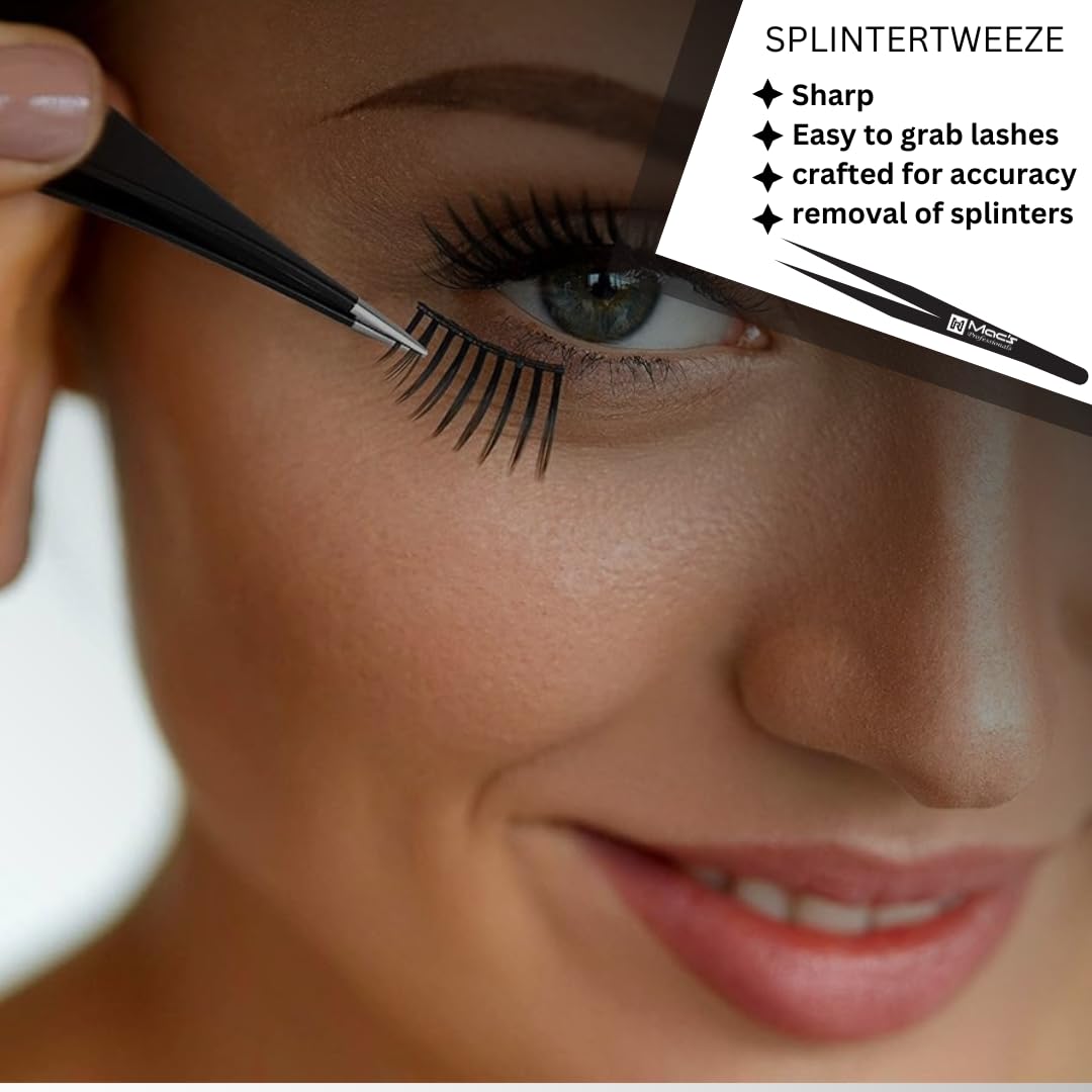 Juego de pinzas – para depilar cejas, vello encarnado, lo mejor para el vello de las cejas, depilación facial, precisión de acero inoxidable, puntas puntiagudas que se unen perfectamente. (Juego de 3