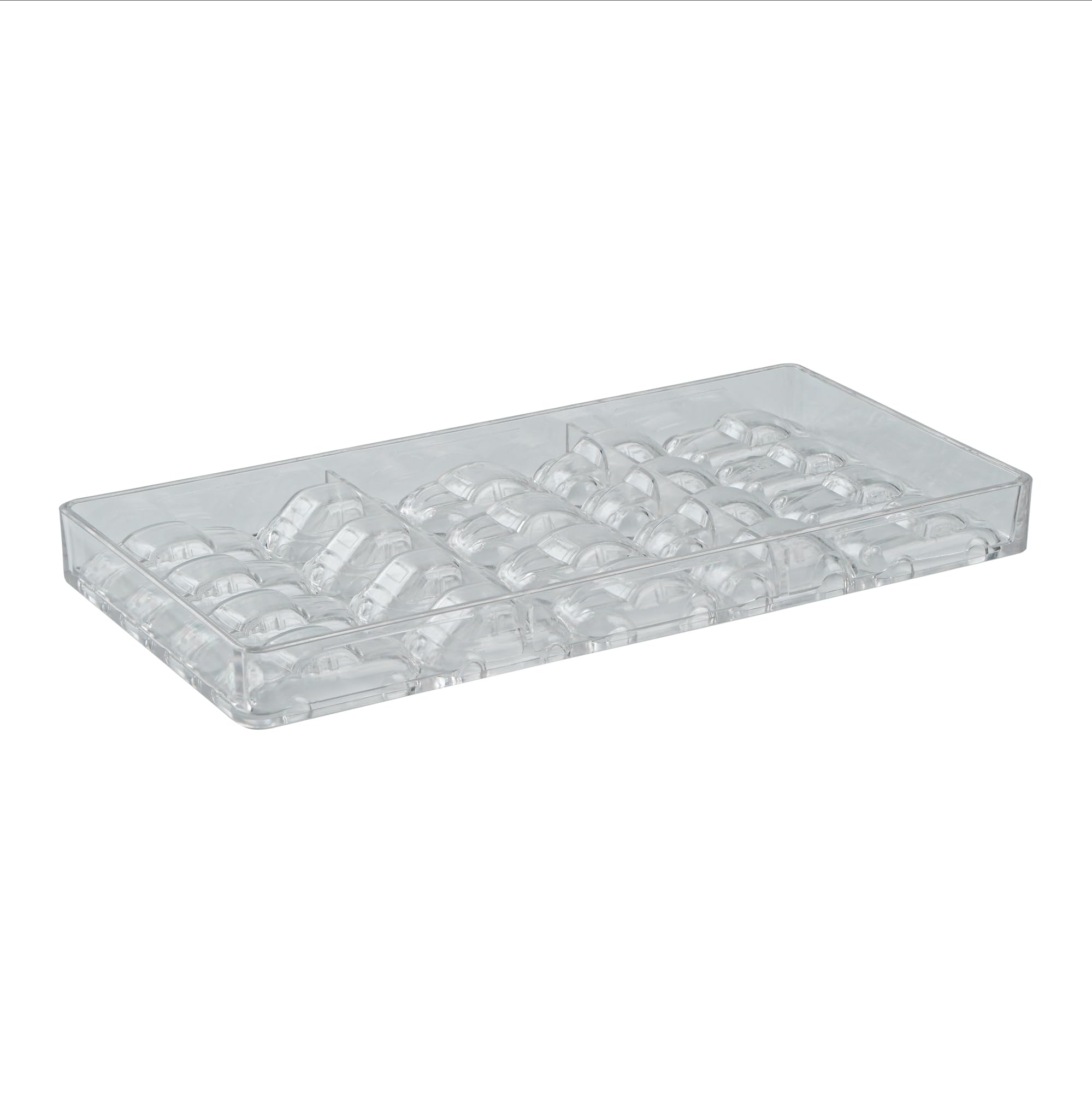 Pastry Tek - Molde moldeador de chocolate de 10.8 x 5.3 pulgadas, 1 molde de caramelo congelable, 20 cavidades, forma de coche 3D, molde de chocolate de policarbonato transparente, apto para