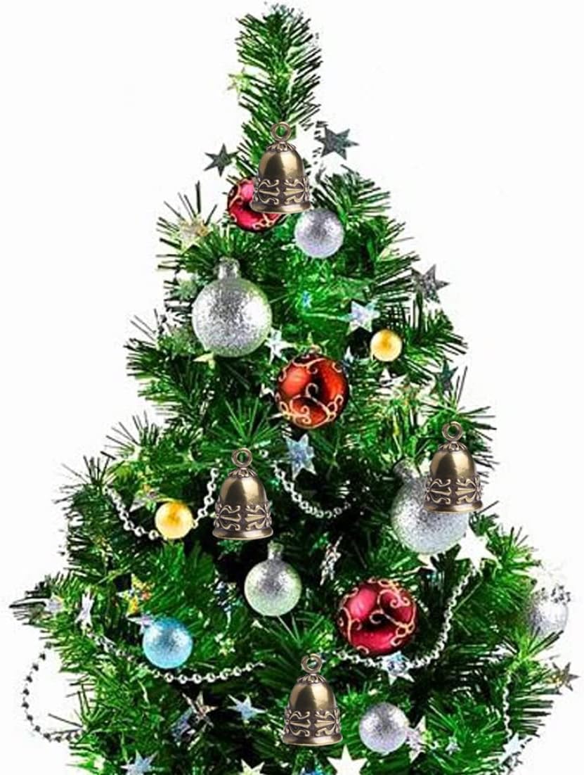 Brass Bells,Small Hanging Bells Crafts Ornament Pendants Accessories for Keychain Christmas 4PCS : Arts, Crafts & Sewing