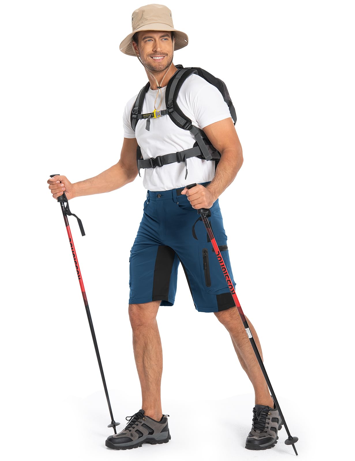 Hiauspor Pantaloni Corti da Mountain Bike da Uomo Pantaloni da Ciclismo MTB Pantaloni da Ciclismo Leggeri ad Asciugatura Rapida con Tasche con Cerniera Escursionismo all'aperto