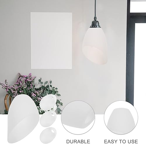 Miniatura 4 de VANZACK Pantalla de herradura, pantalla de plástico de repuesto para lámpara blanca, cubierta de luz para lámpara de pie, luz de dormitorio, 4 piezas