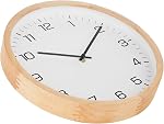 Horloge murale en bois - Élégant, moderne, simple, cadre en bois, facile à lire, circulaire, continu seconde main, intérieur, 30CM, Cadeau de chauffage ménager, naturel, moderne