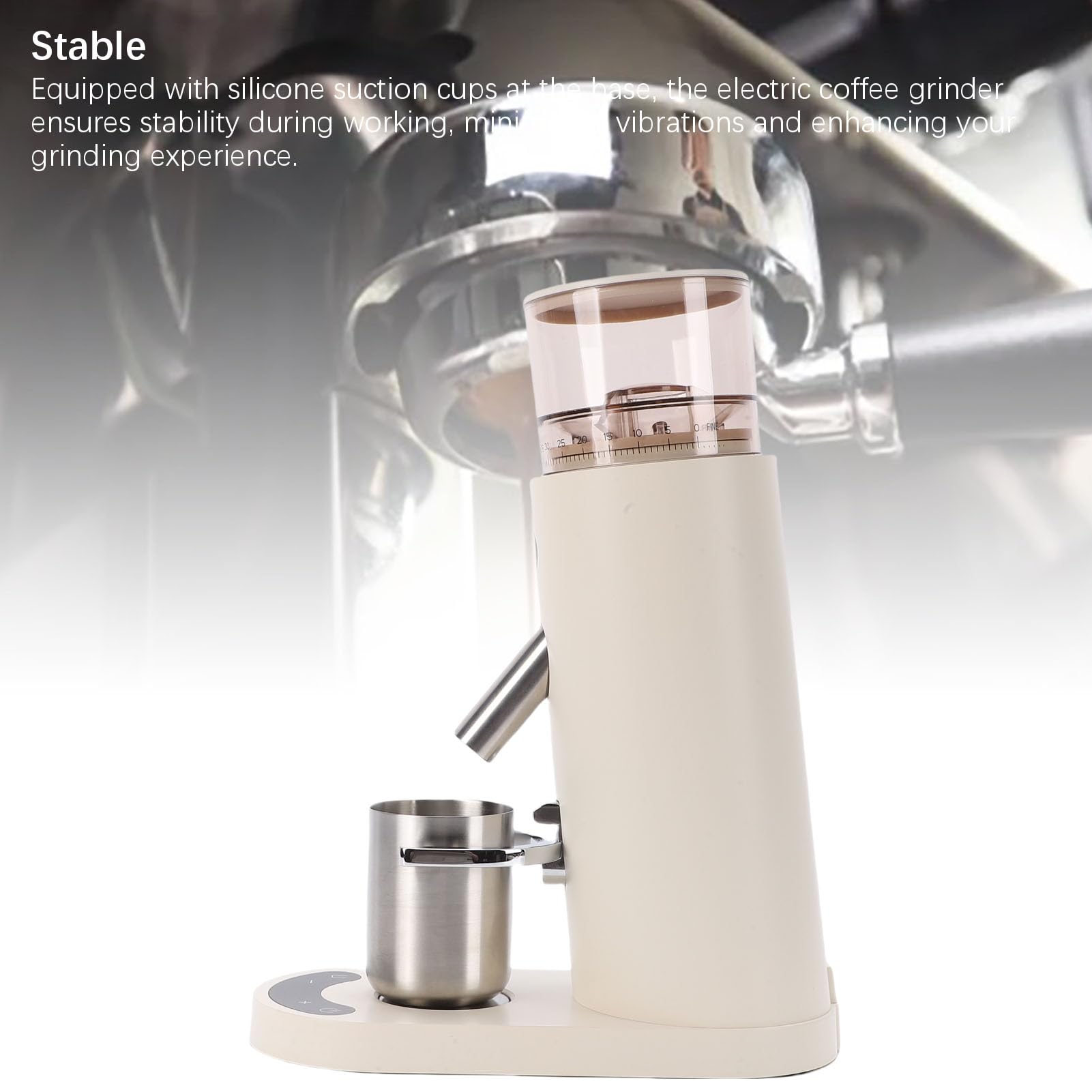 Elektrische Kaffeemühle, Wiederaufladbar, Antistatisch, 60 Mahleinstellungen, Speicher-Timer, Siebträger, Unterstützung für den Heimgebrauch (685 Aprikose)
