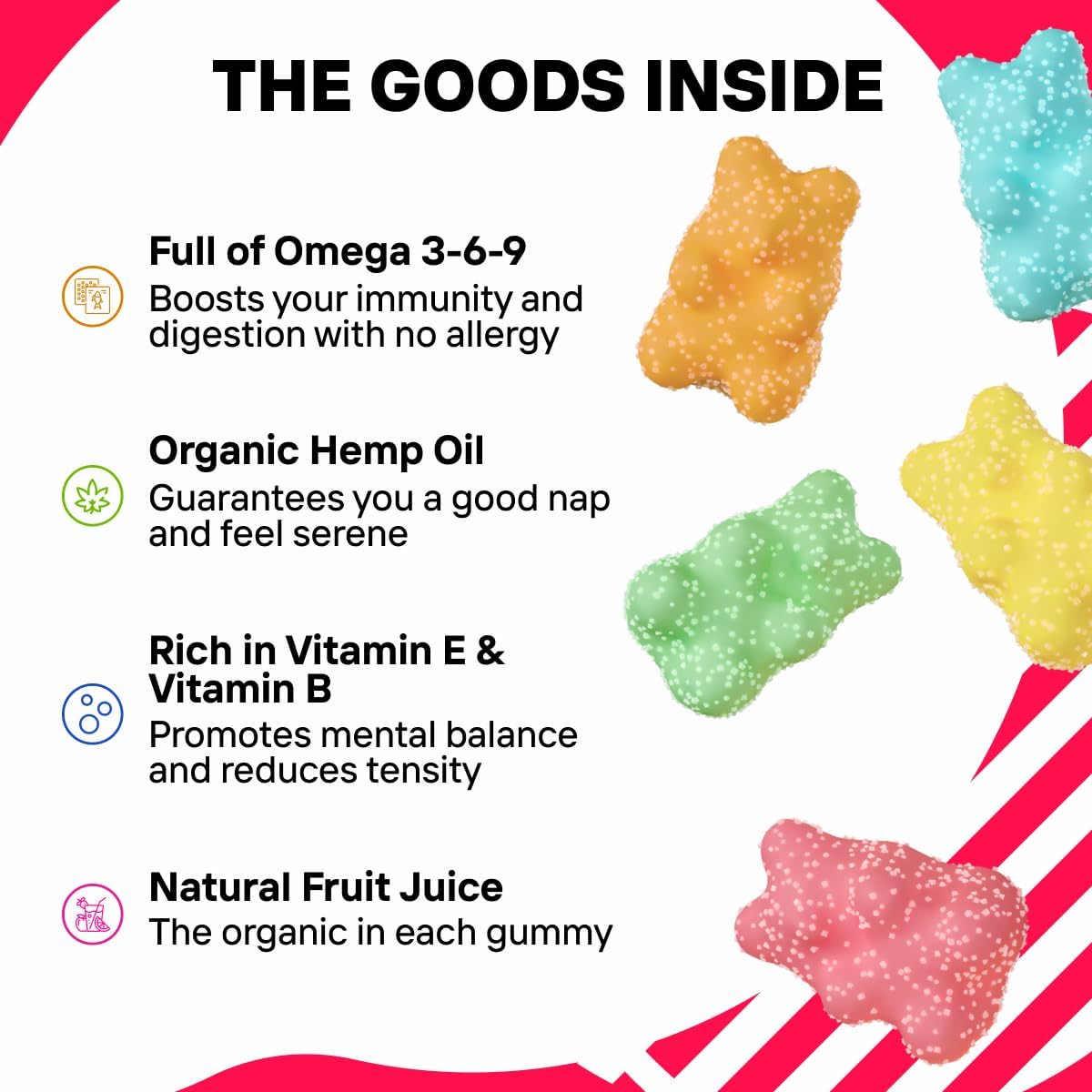 Hеmp Gummies for Deep and Healthy Bеdtime - Ensure the Peace of Body - Assorted Fruit Flavors - Hеmp Oil Infused Gummy Vitamins - Made in USA