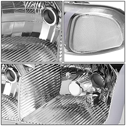 Image of DNA MOTORING HL-LB-SIERRA99-CH-CL1 4PCs LED DRL Strip Headlight+Bumper Lamp Compatible with 99-07 GMC Sierra /Yukon,Chrome Clear