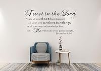 Vista 1 de Bible Verse Prayer Wall Stickers, Trust in The Lord with All Your Heart .Proverbs 3:5-6 Christian Scripture Quotes Wall Decals, Vinyl Removable