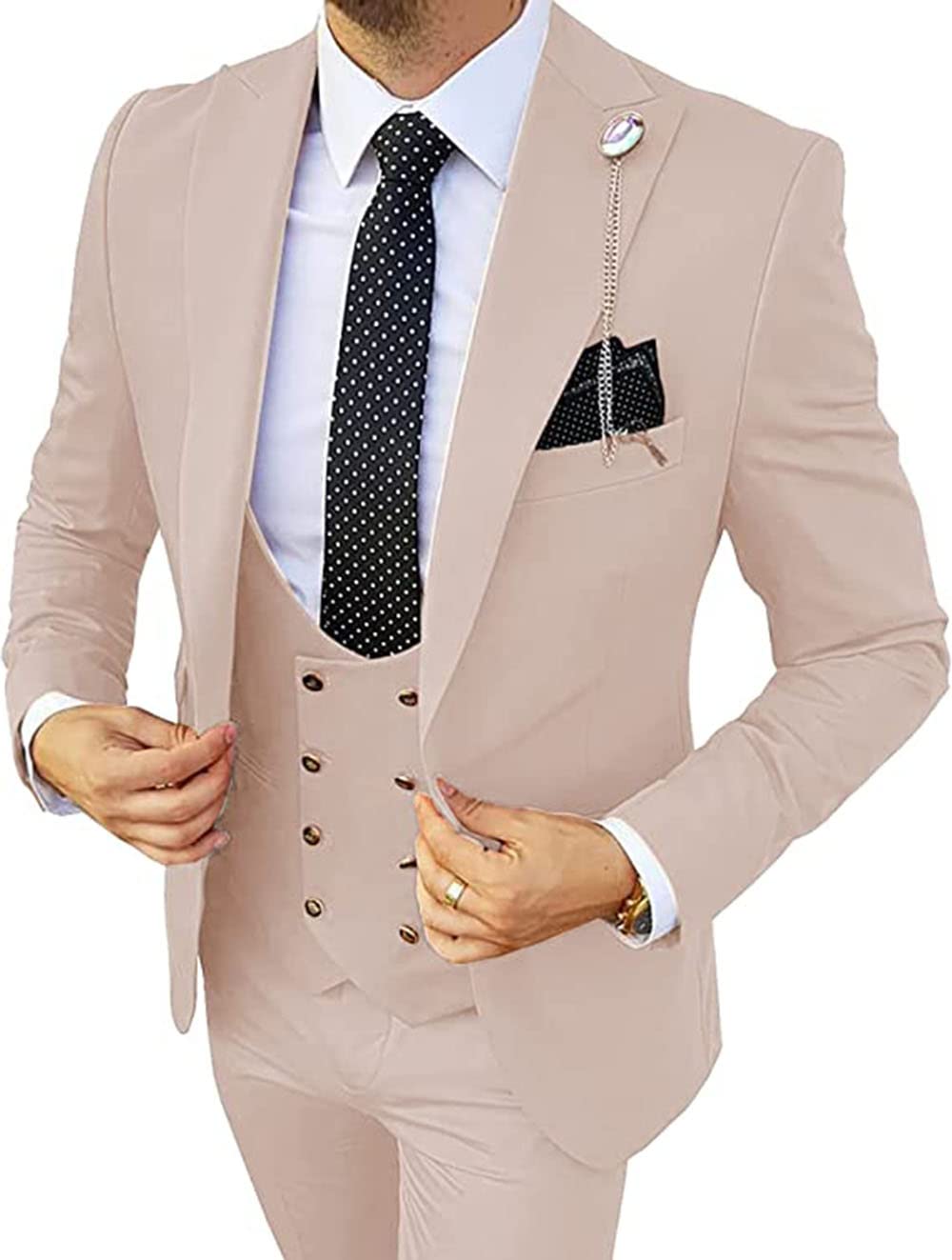 Mens Suits 3 Piece Slim Fit Blazer Vest Pants Sets for Men Suits for Men Wedding Suits