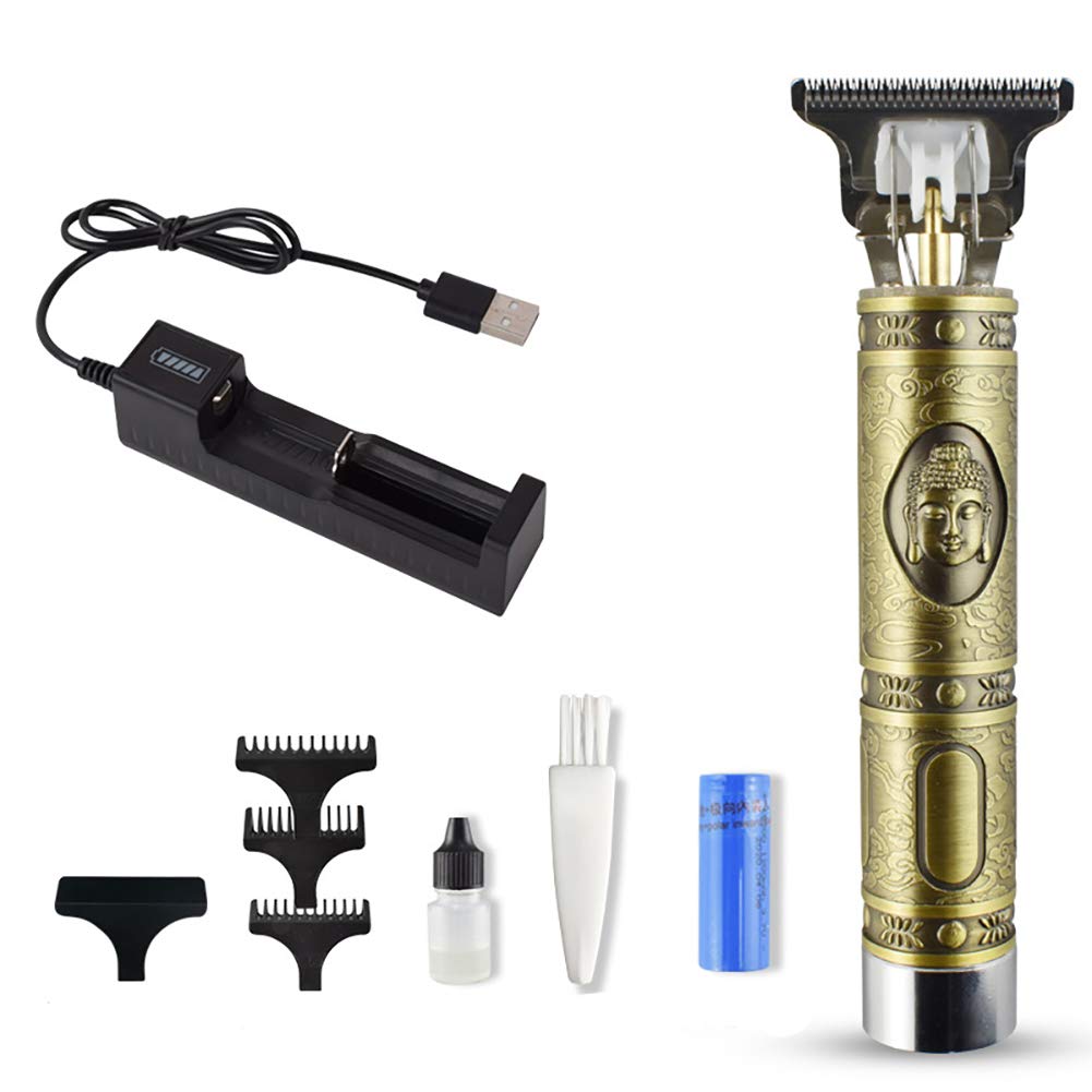 QWEASDF Professional Hair Clipper, Beard Repairer, Hair Trimmer, Carbon Steel Blade, USB Rechargeable Battery, Powerful Power, Suitable for The Whole Family,1