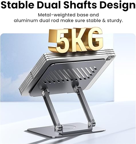 Miniatura 5 de UGREEN Soporte para computadora portátil con base giratoria de aluminio de 360, soporte ajustable compatible con MacBook Pro Air, soporte ergonómico