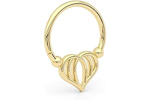 Septum Ring Heart Nose Ring Hoop