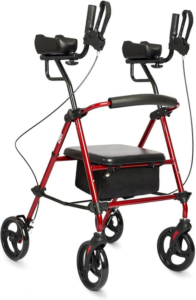 Zler Upright Walker with Armrest, Up Rollator with Extra