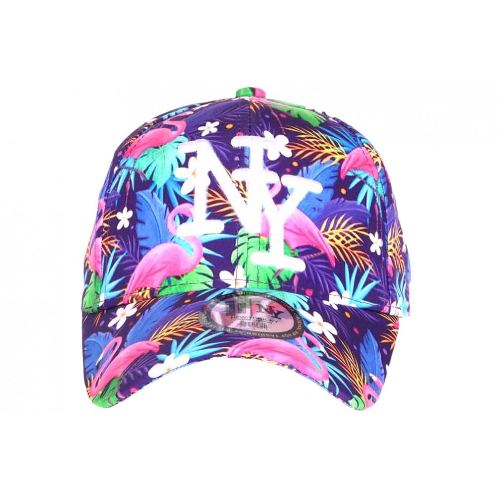 Hip Hop Honour Berretto da bambino fenicotteri rosa viola NY Baseball da 7 a 11 anni - ragazzo