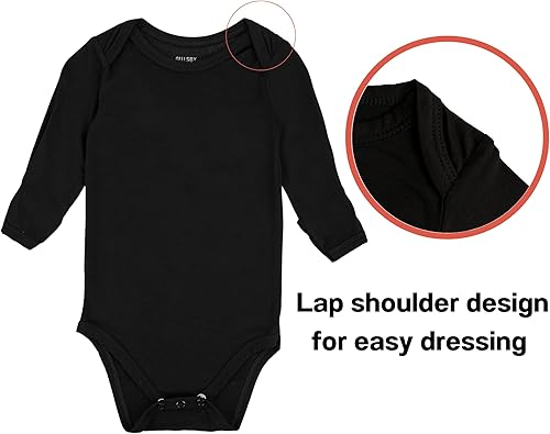 Miniatura 3 de GUISBY Body unisex de rayón de bambú a presión para bebé, manga larga con puños y mitones