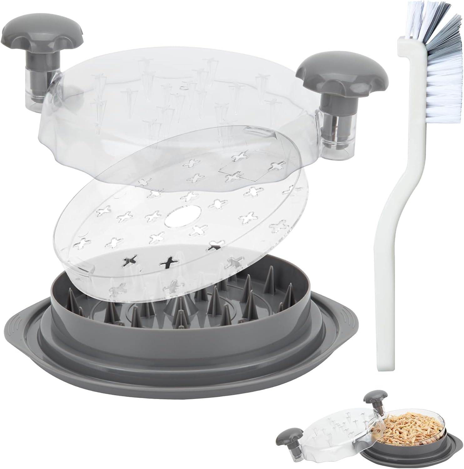 Chicken Shredder, Ergonomic 10 inch Visible Chicken Breast Shredder Tool Twist,Dishwasher Safe Design, Non-Slip Base, Cleaning Brush, Heat Resistant, and BPA Free Chicken Shredder, Ergonomic 10 inch Visible Chicken Breast Shredder Tool Twist,Dishwasher Safe Design, Non-Slip Base, Cleaning Brush, Heat Resistant, and BPA Free