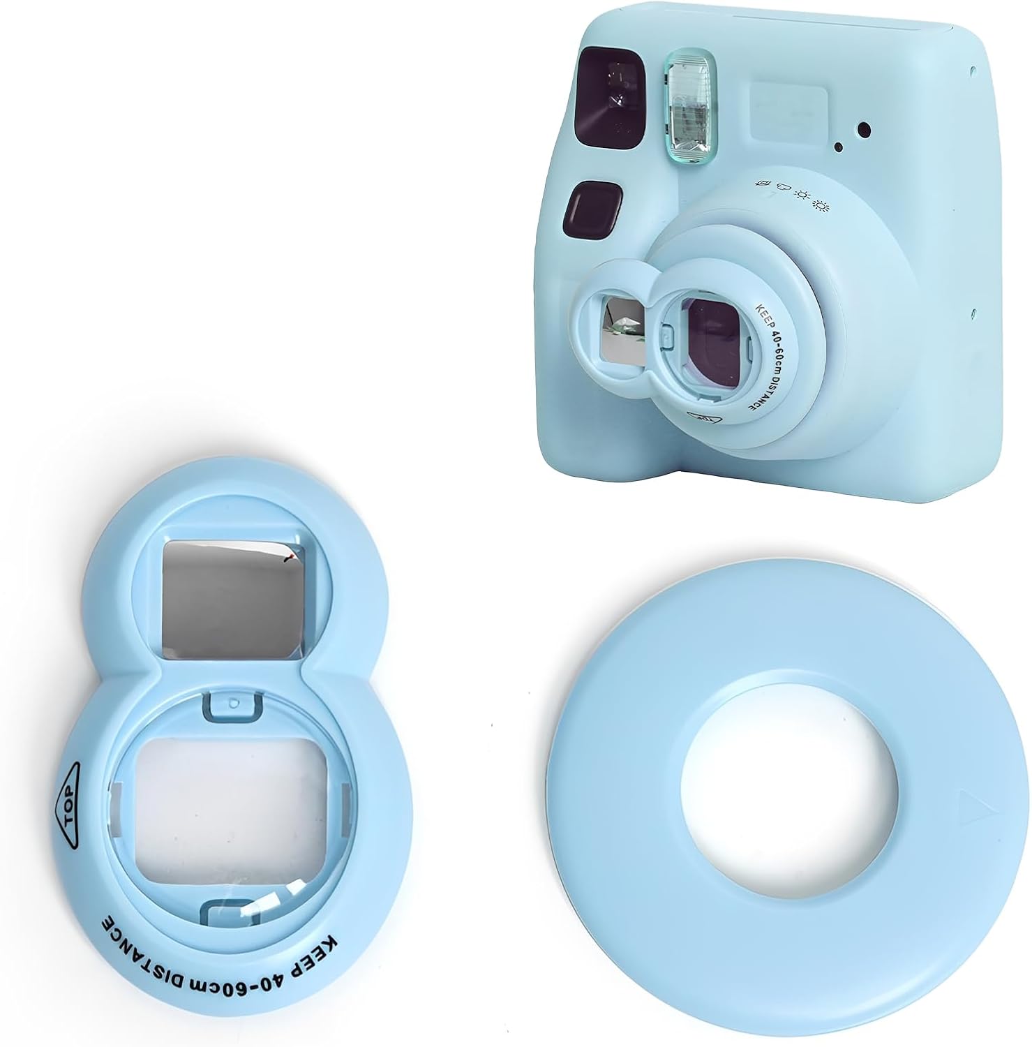 Close Up Lens with Selfie Mirror for Compatible with Fujifilm Instax Mini SE 7+ 8 9 Camera, Self-Portrait Accessory with Auxiliary Ring for Better Focus (Green)