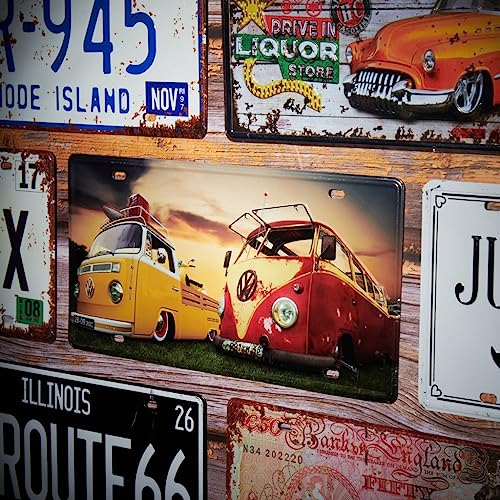 Image of Vol wagen Bus Multipurpose Metal Signs - License Wall Plate, Decorative Car Tag - Ideal for Cafe, Restaurant, Shop, Home, Hotel, Club, Office, Living Area