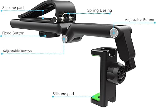 Miniatura 3 de Ivieicip Soporte giratorio y ajustable para teléfono de coche 360 grados para espejo retrovisor, compatible con todos los teléfonos inteligentes