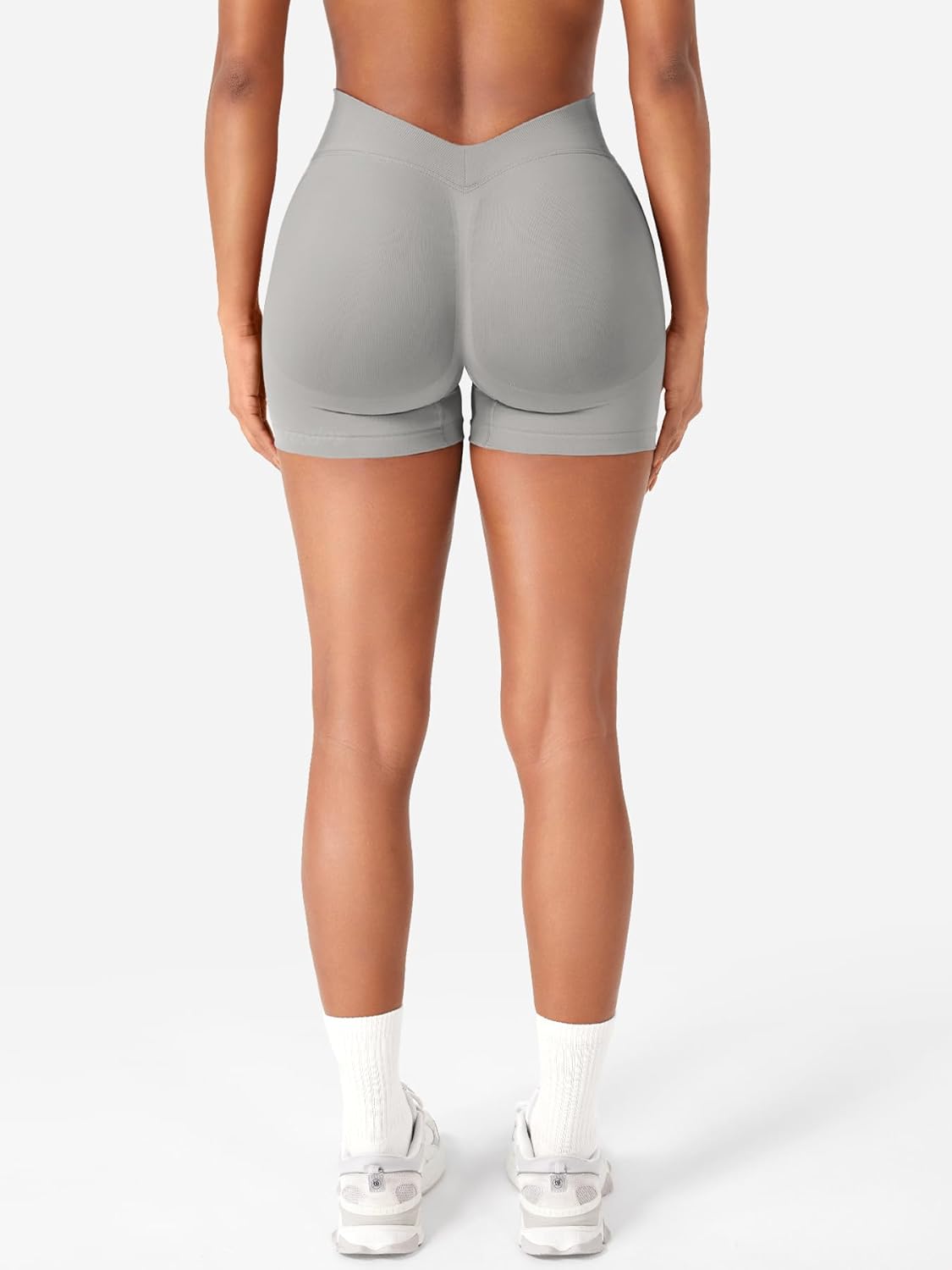 VOYJOY Women Workout Impact Shorts 3.6" V Back High Waist Scrunch Butt Lifting Seamless Gym Biker Shorts - Image 5