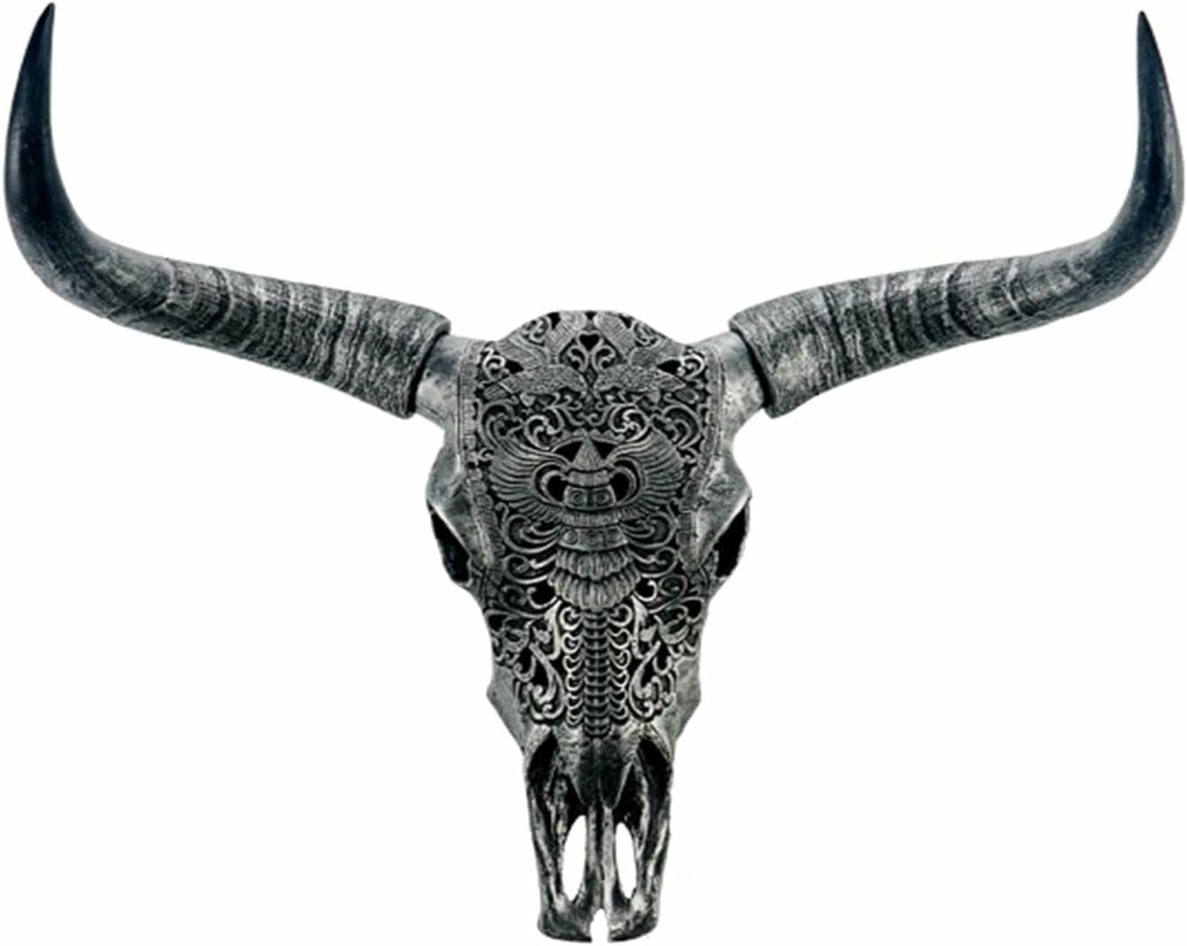 Cabeza de vaca medieval para decorar paredes de salones rústicos