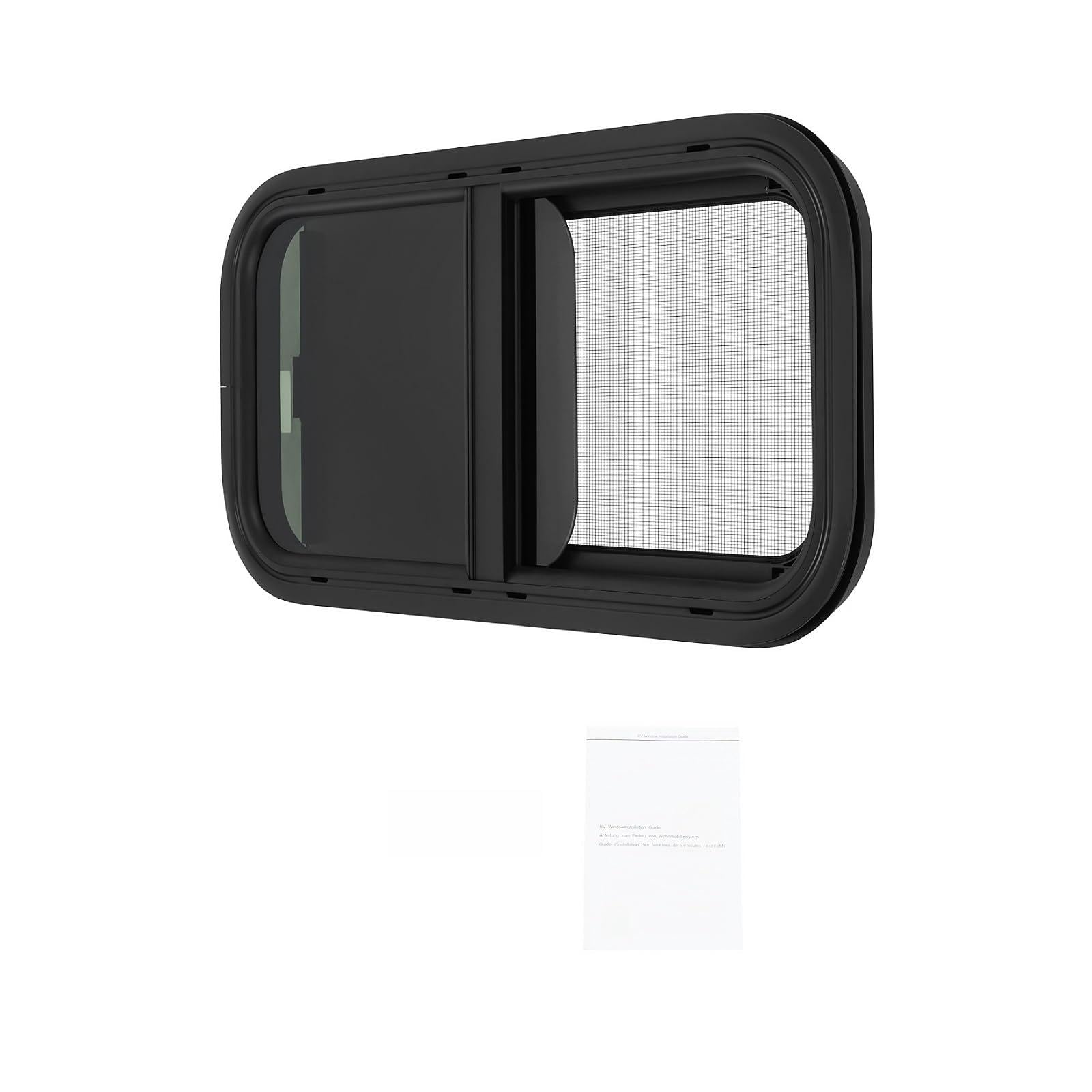 Wohnmobilfenster 60 x 30cm Schiebefenster Gehärtetes Glas Wohnmobil Fenster Beidseitige Installation Wohnwagenfenster mit Fliegengitter 25% Glasdurchlässigkeit Schiebe Fenster für Camper