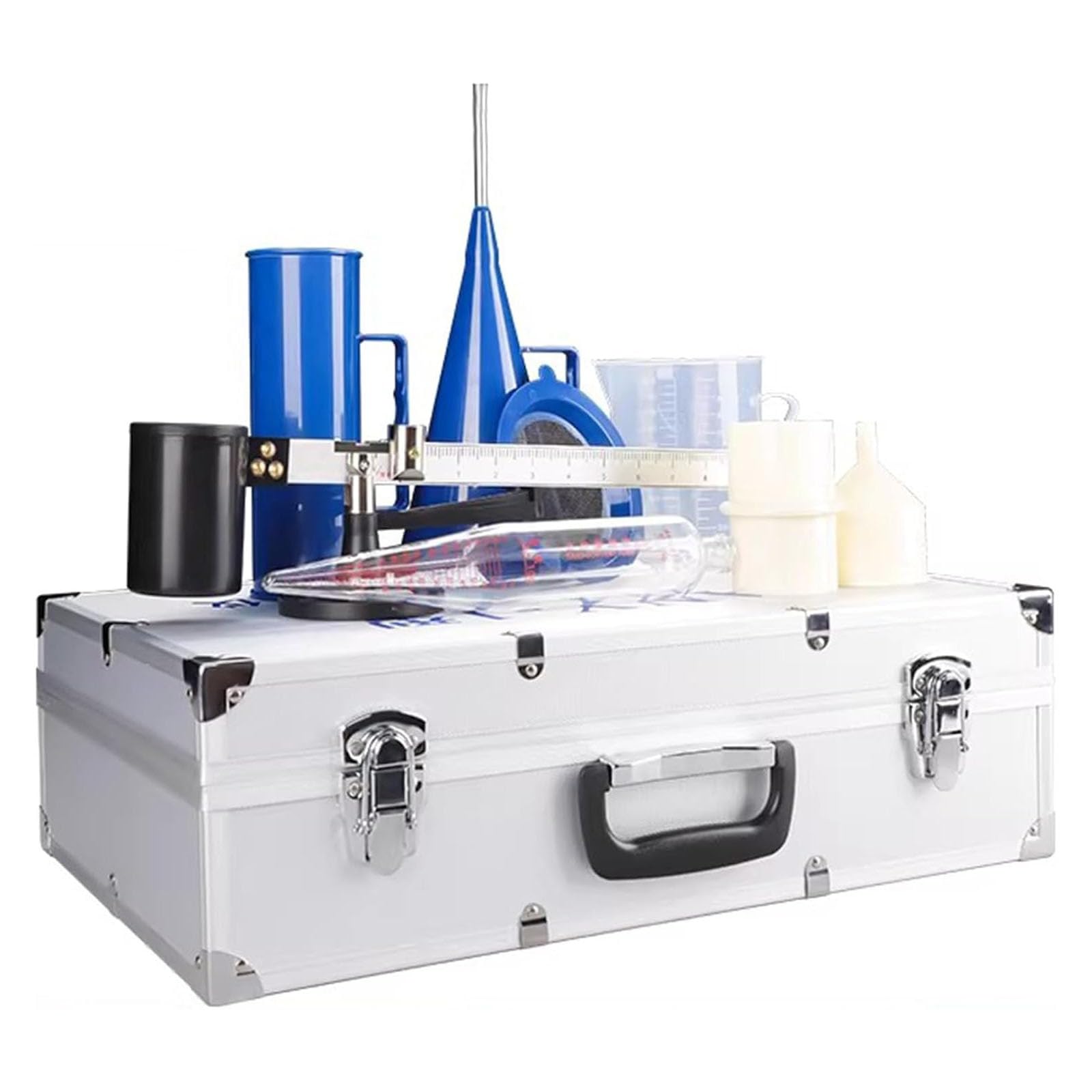 IMOYBBR Mud Testing Kit Viscometer Set, Portable Slurry Analyzer With Hydrometer And Sand Content Tester Aluminum Case For Laboratory Rheology And Fluid Measurement Use