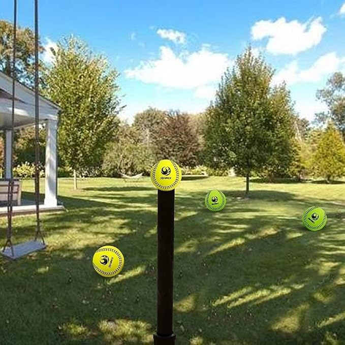 PHINIX 11 Inch Foam Softball 4 Pack (Yellow and Green)