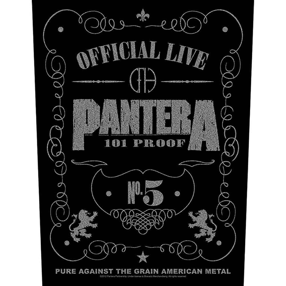 Pantera 101 Proof Printed Sew On Large Size Back Patch Officially Licensed