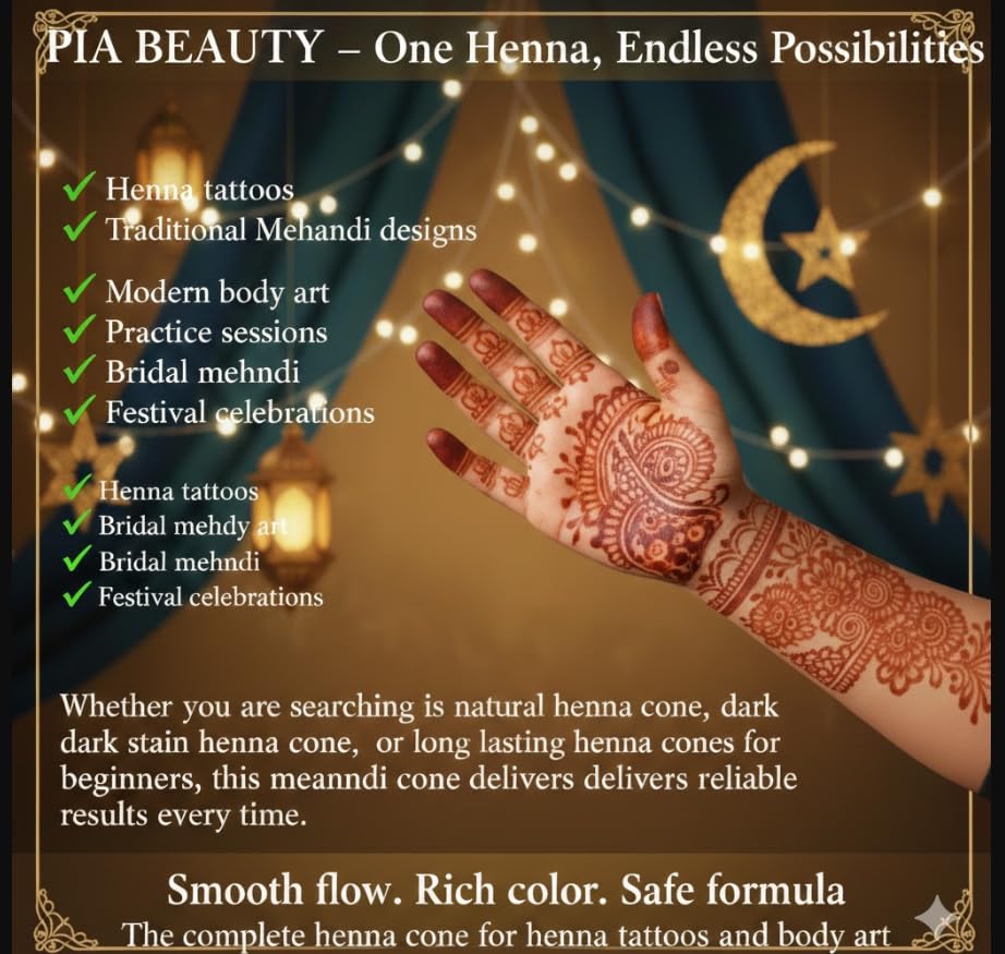 Pack de 6 conos naturales de henna sin PPD miniatura 6