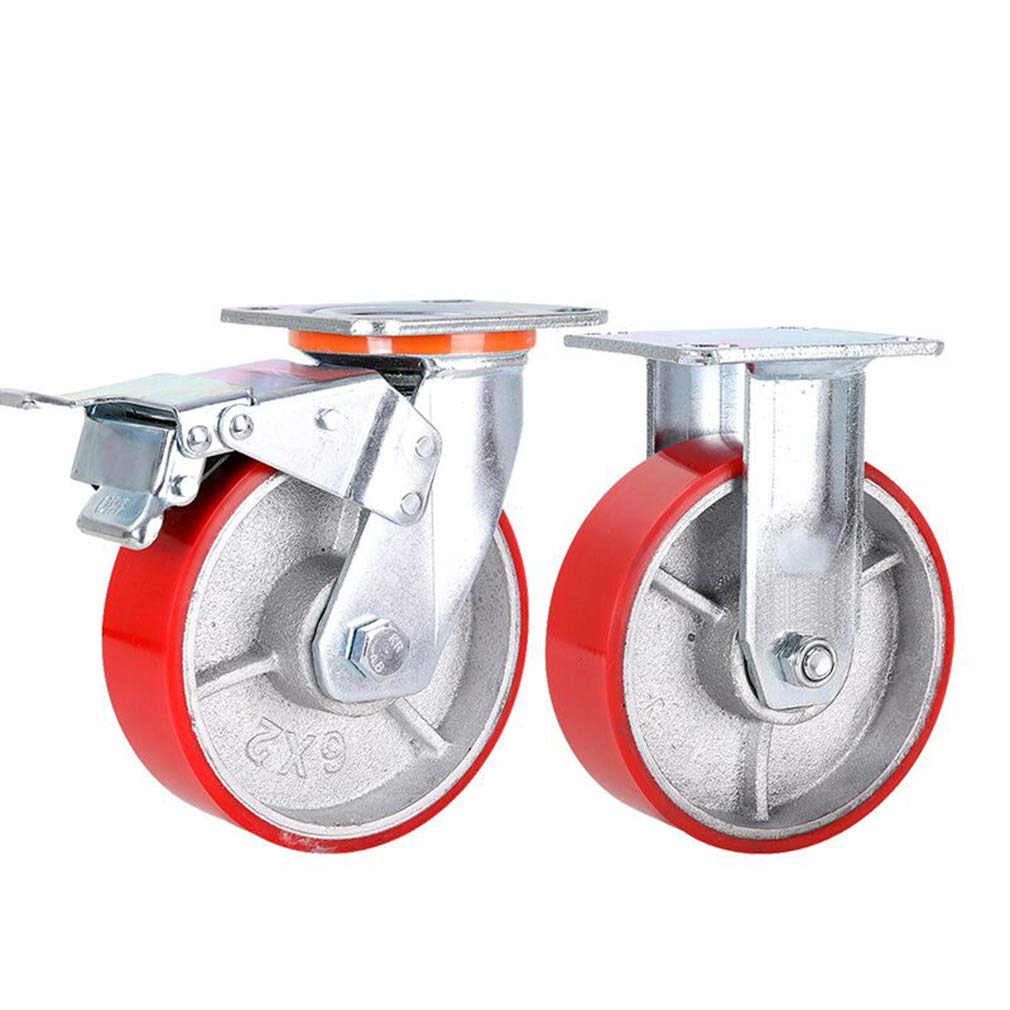 Rollen, Schwerlast-Möbelrolle mit 360°-Drehgelenk, Tragkraft 800 kg, rot(8inch)