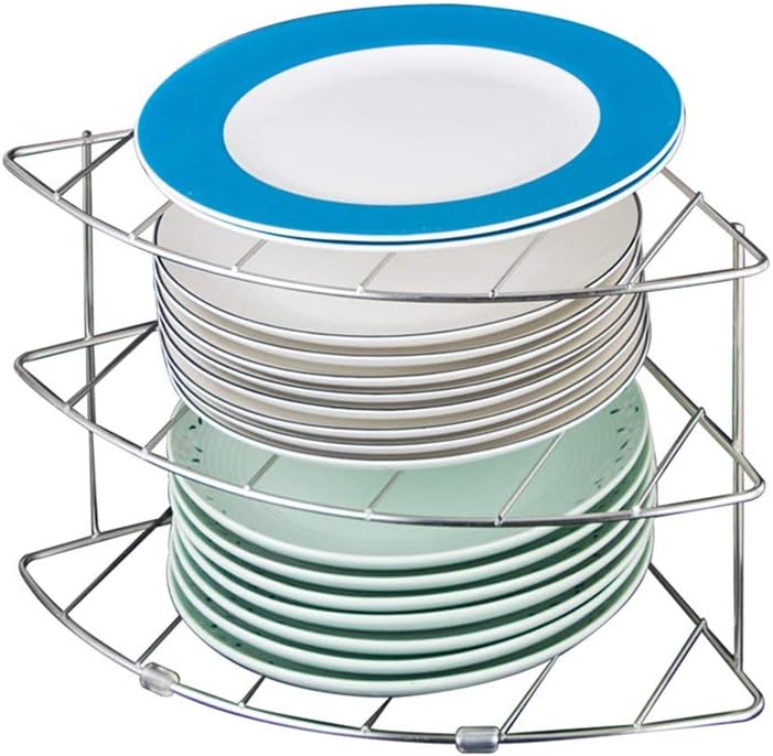 3-Tier Stainless Steel Corner Shelf - SUS304 Kitchen Organizer, Space-Saving Plate Rack for Counter & Cabinet, Durable & Stylish Storage Solution (1 Pack, Color A)