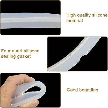 Universal Silicone Sealing Ring for 5 & 6 Quart Electric Pressure Cookers, Replacement Parts Set Include Float Valve Seal, Gasket, Sealing Ring for 5, 6 Quart Models, Clear