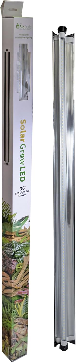 The Bio Dude Solar Grow LED Light 36" - Great for bioactive terrariums and vivariums. Grows Plants, mosses and Great for Indoor Gardening.