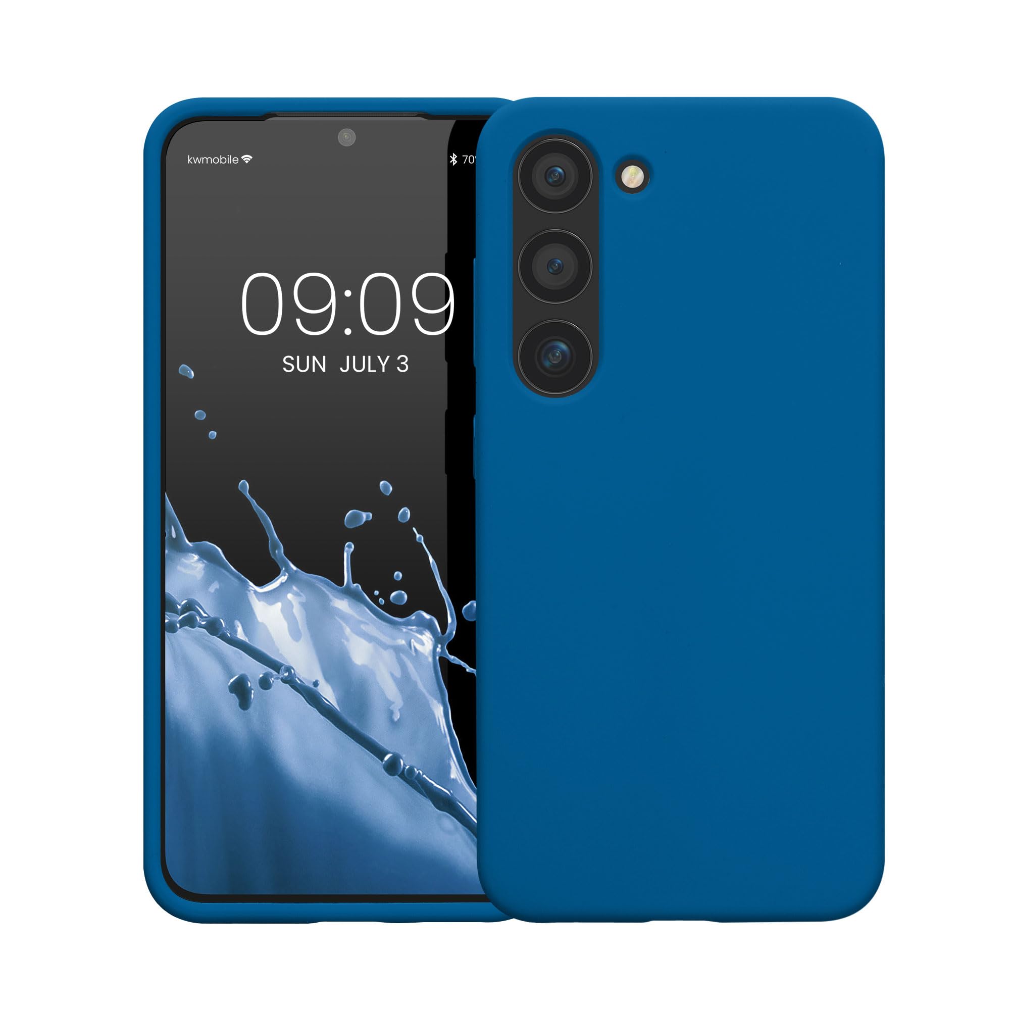 kwmobile Case for Samsung Galaxy S23 Case - Soft Cover - Shockproof Silicone - Wireless Charging Blue Reef — view 8