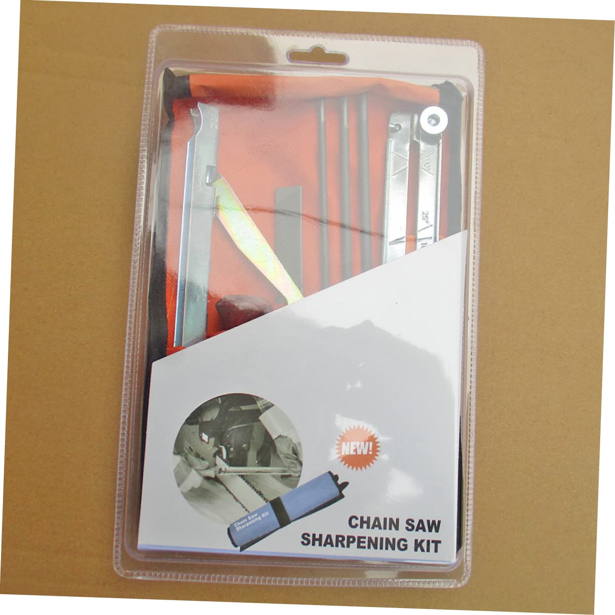 Kit Affilatura Catena Motosega 10 Pezzi in Metallo Arancia | Resistenza All’usura, Rimozione Trucioli, per Uso Personale e Professionale
