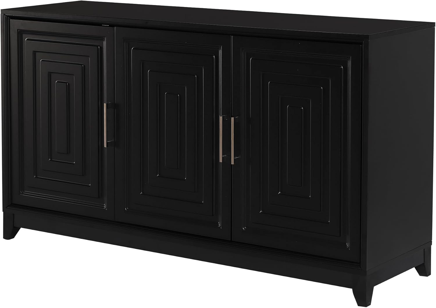 TV Stands for Living Room, Heavy Duty Entertainment Center with Storage, Modern Television Stands up to 65 TV, Black Media TV Console