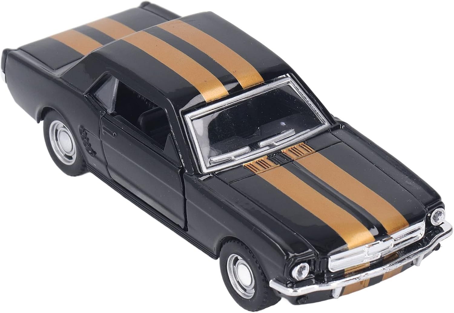 Kikumi 1:32 Scale Retro Car Model, Pulling Alloy Classic Vehicle Toy with Open Doors for Kids Collectors (Black)