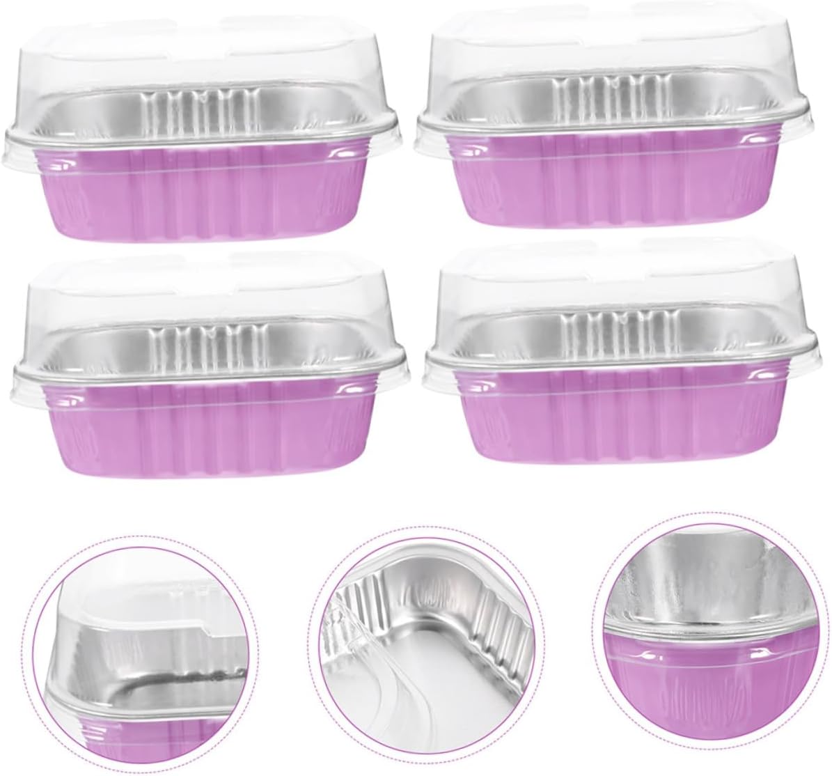 50Pcs Aluminum Foil Baking Molds with Lids Baking Pan for Cupcakes Puddings and Sandwiches for Home Parties and Family Gatherings