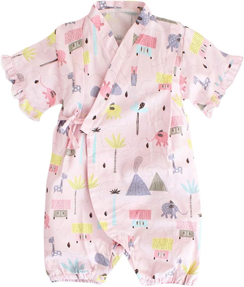 PAUBOLI Baby Japanese Kimono Robe Cotton Infant Comfy Loose Pajamas