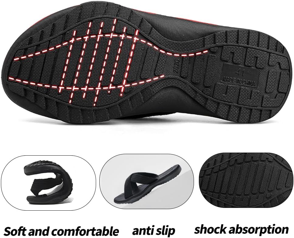 MGGMOKAY Mens Cross Slides Sandals Comfortable Thong Men Summer Beach Slipper - Image 3