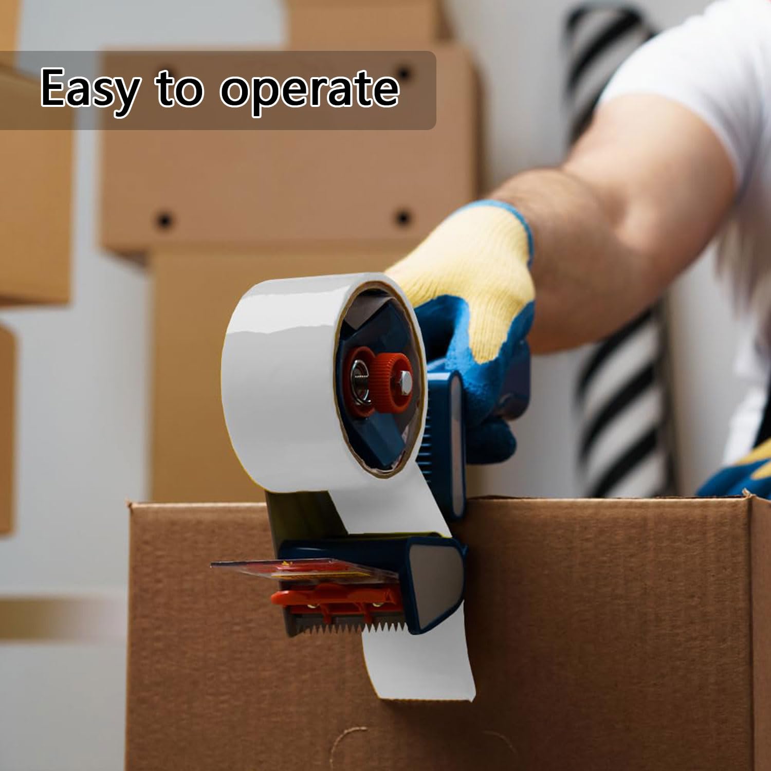 Heavy Duty Packing Tape 12 Rolls 1320 Yards Total, Each 2in x 110Y x 2mil Strong Adhesive, Tear-Resistant for Moving, Shipping，Sealing and Packaging, White