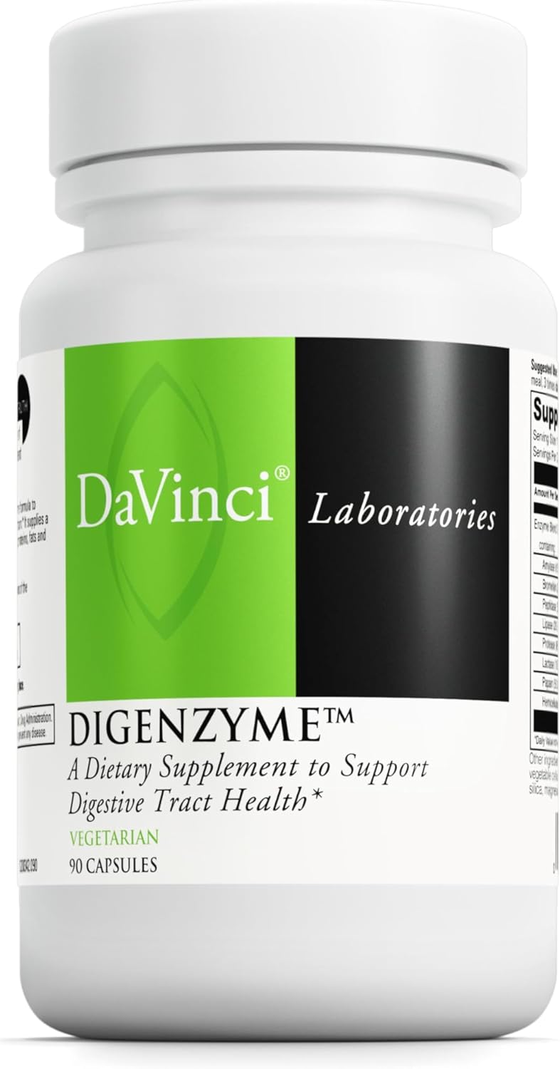 DAVINCI Laboratories - Digenzyme - A Dietary Supplement to Support Digestive Tract Health - Gluten-Free, Soy-Free - 90 Vegetarian Capsules