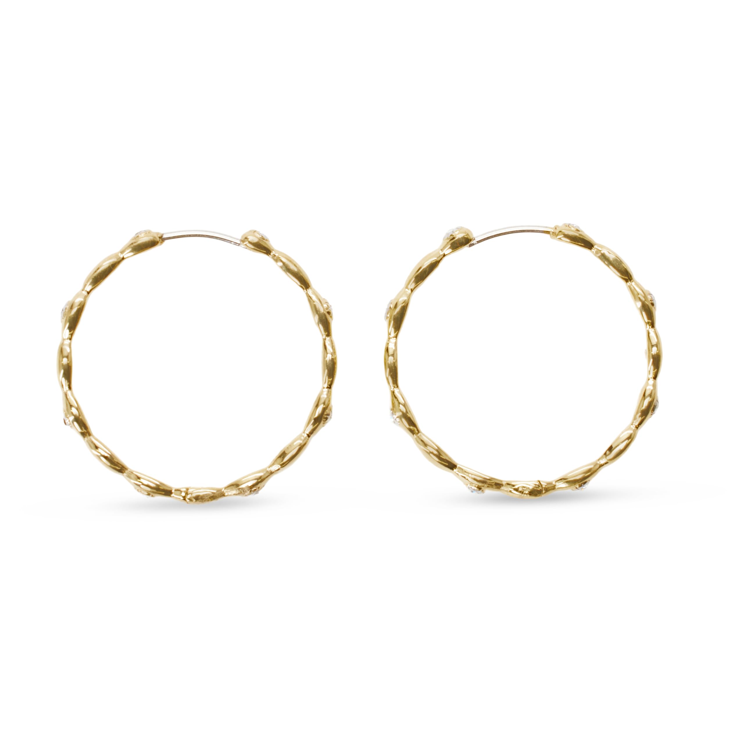 Fossil Damen Goldfarbener Edelstahl mit Ringverschluss Ohrringe