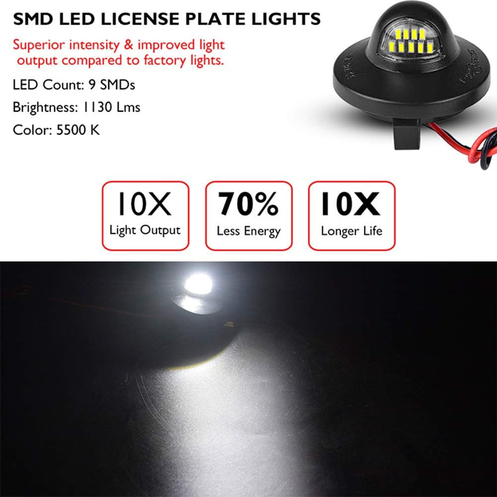 2 x LED License Number Plate Lights Rear Lamps LED Universal for F150 F250 F350 F450