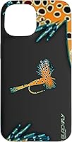 Vista 6 de Funda para iPhone 16 con mosca y pesca con moscas secas de piel de trucha por Black Fly Case