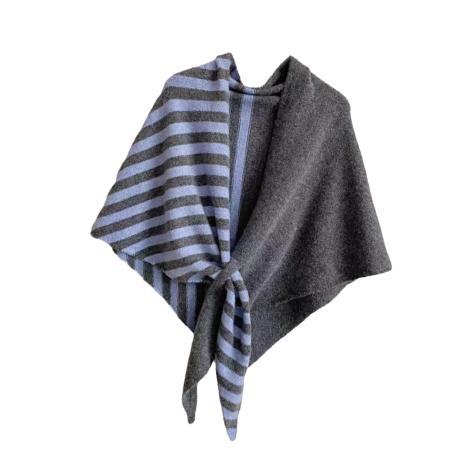 velura Club Bollywood®Women's Triangle Striped Shawl Cozy Cross Cape for Dresses Autumn and Winter Blue Gray|Clothing Shoes & Accessories|Womens Accessories|Scarves & Wraps-picture-15