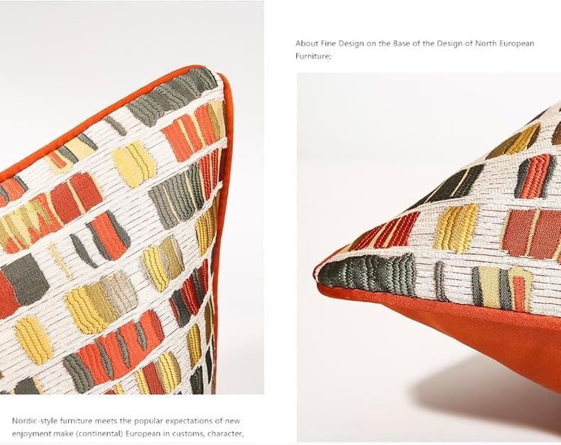 Miniatura 6 de Funda de cojín cuadrada de alta precisión jacquard moderna para sofá, decoración del hogar, 18 x 18 pulgadas (bohemia)