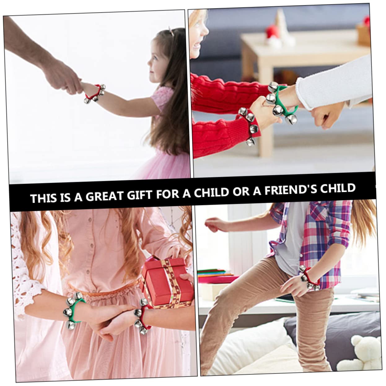 BESPORTBLE 20 Pcs Jingle Bell Bracelets Party Wrist Bands for Dancing Craft Bells Random Color