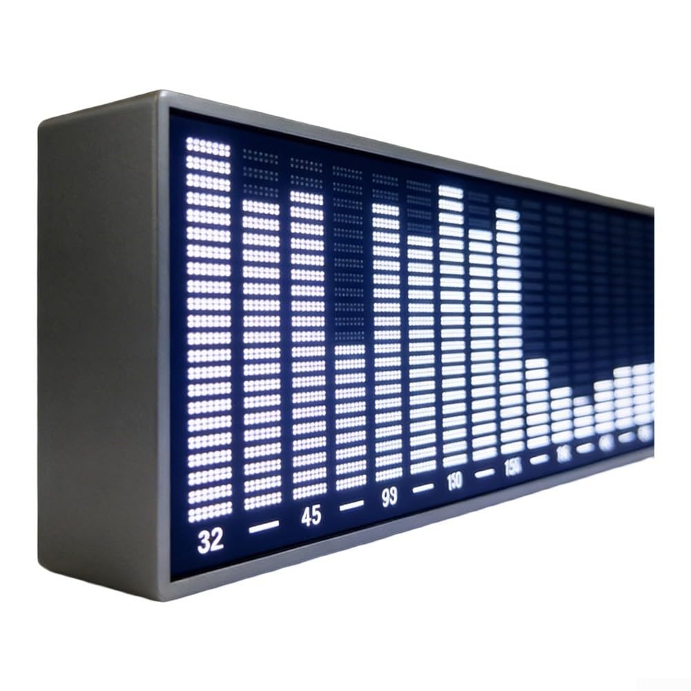 Audio LED per display SPECTRUM, luce ritmica musicale attivata dalla voce con 6 modalità, barra reattiva del suono in tempo reale, per interni auto, sala giochi, decorazione per feste (involucro nero)