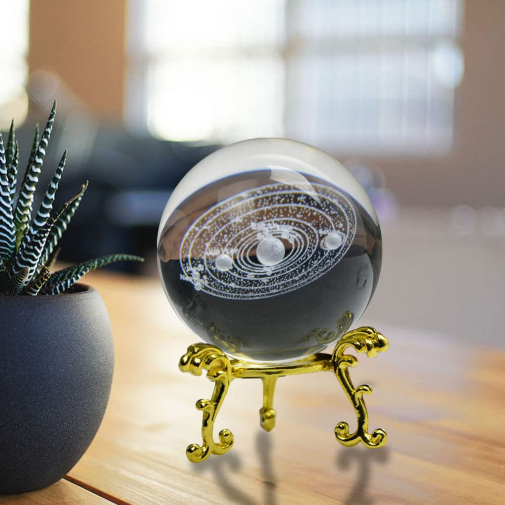 Miniatury układu słonecznego kryształowa kula grawerowana wszechświat planeta kula 3D grawerowana szklana kula kula akcesoria do dekoracji domu, M, H